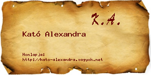 Kató Alexandra névjegykártya